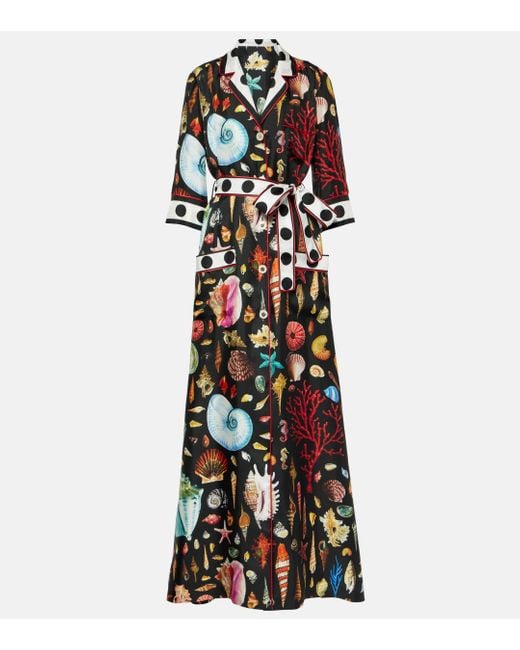 Dolce & Gabbana Multicolor Capri Printed Silk Satin Robe