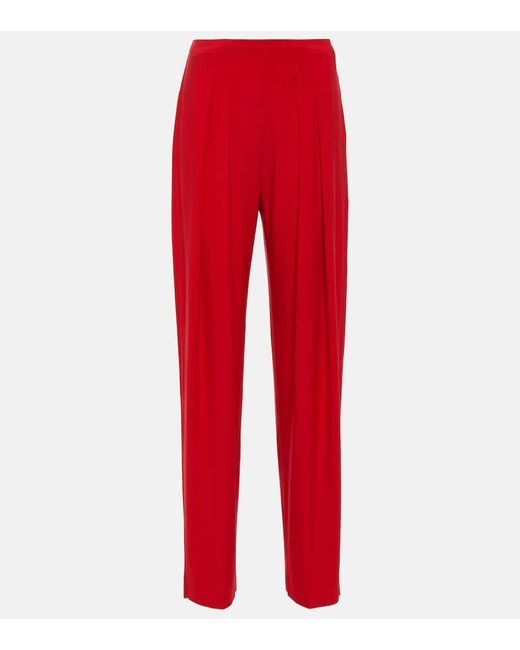 Norma Kamali Red Low-Rise-Hose