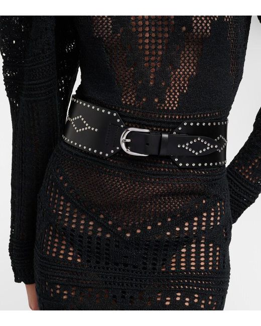 Isabel Marant Black Lucie Studded Leather Belt