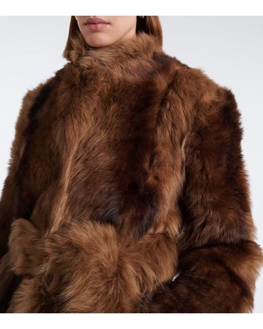 Nour Hammour Brown Elsa Shearling Jacket