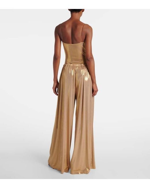 Norma Kamali Natural High-Rise Wide-Leg Pants