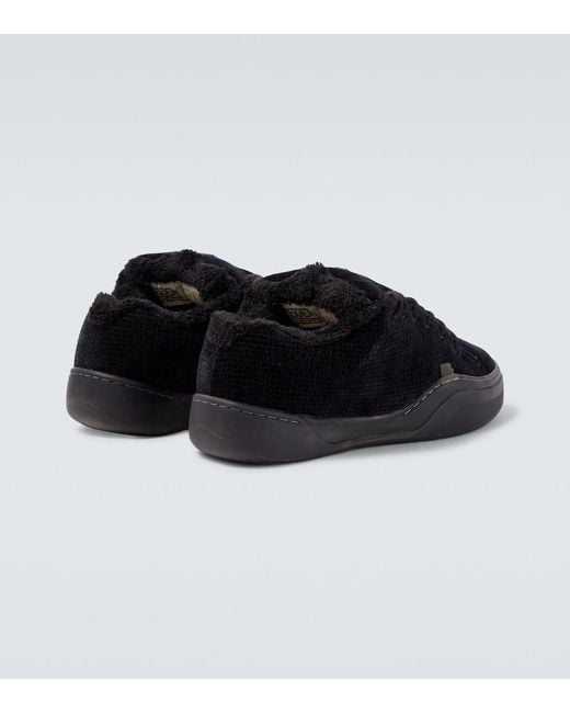 ERL Black Vamp Terry-Lined Corduroy Sneakers for men