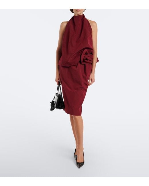 Magda Butrym Red Halterneck Cotton And Silk Top
