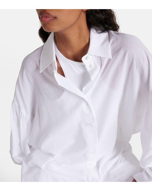 The Attico White Oversized Balloon-sleeve Cotton Shirt
