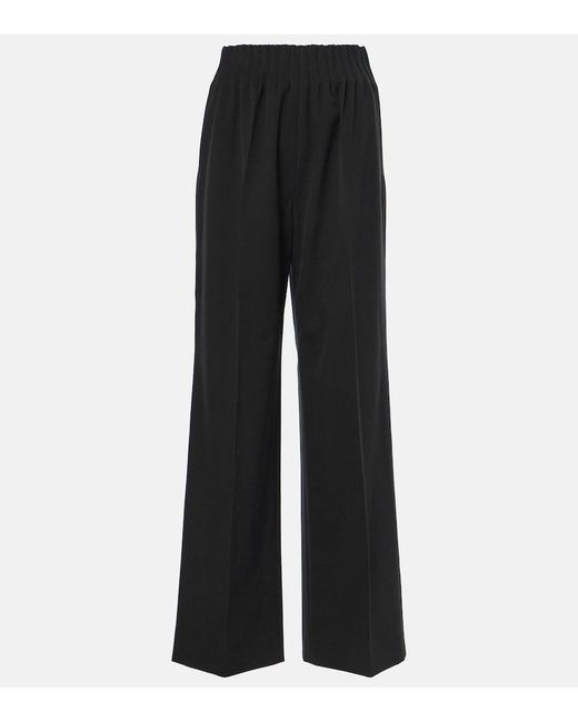 FFORME Black Maud Cotton And Linen Wide-Leg Pants
