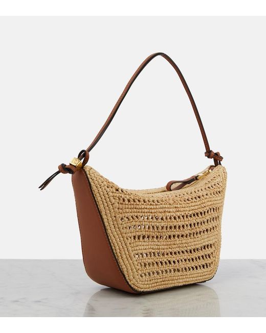 Loewe Metallic Hammock Mini Raffia Shoulder Bag