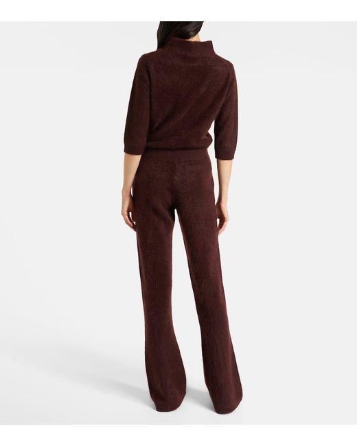 Dorothee Schumacher Purple Fluffy Statement Wool And Cashmere-Blend Flared Pants