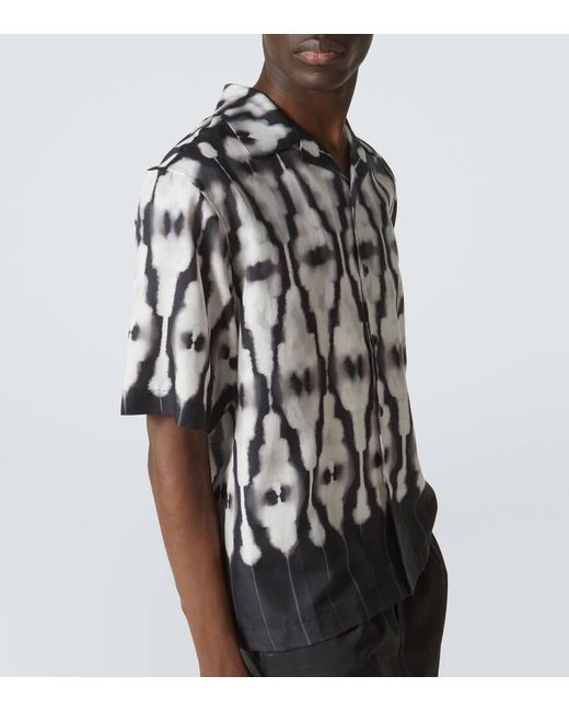 Commas Black Ritual Printed Cotton And Silk Shirt for men