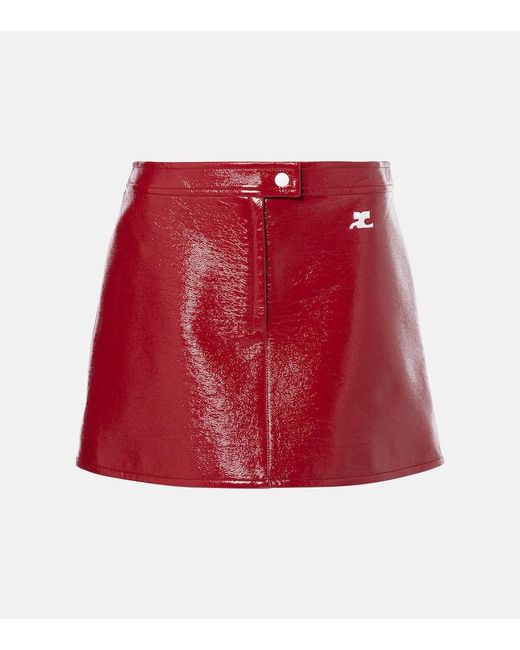 Courreges Red Reedition Vinyl Miniskirt