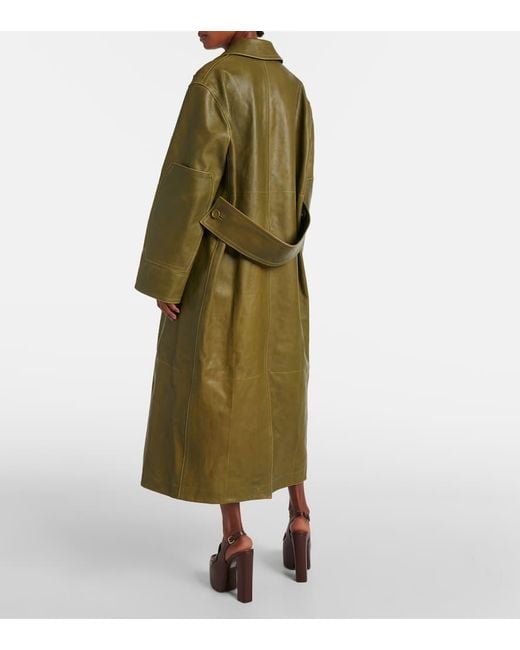Gucci Green Mantel Aus Leder