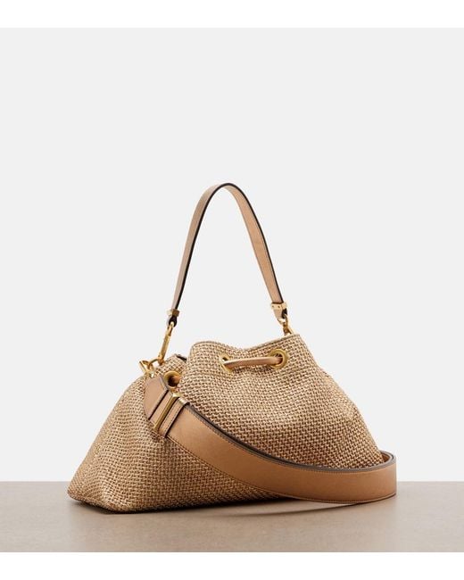 Jimmy Choo Natural Cinch Small Raffia-Effect Tote Bag