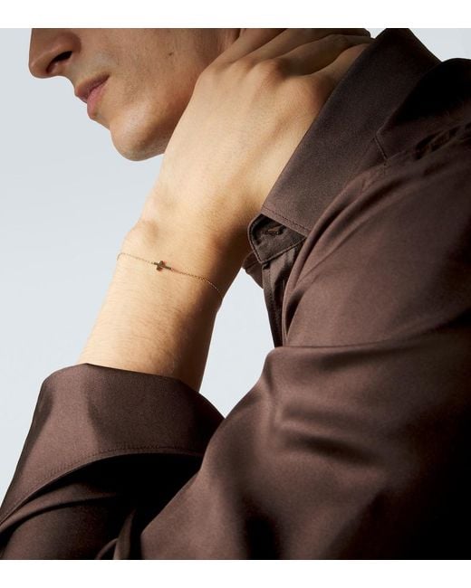 Mateo White Mini Cross 14Kt Bracelet for men