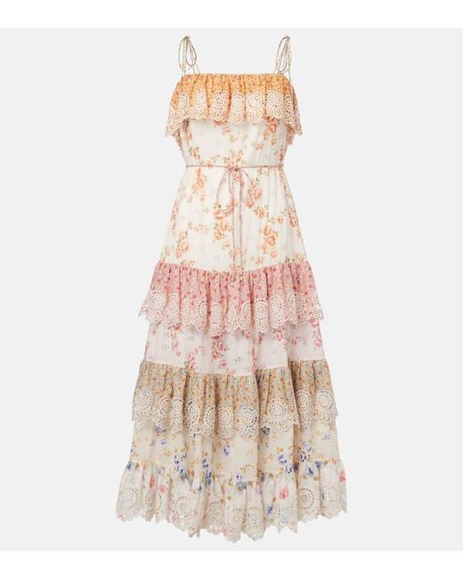 Robe Longue Lucky En Coton Zimmermann en coloris Pink