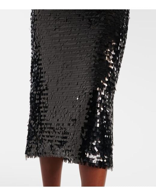 Sportmax Black Elleni Sequined Jersey Midi Dress