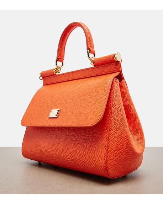 Dolce & Gabbana Red Sicily Small Leather Top-Handle Bag