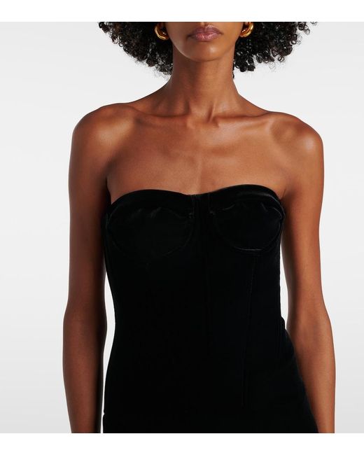 Sportmax Black Velvet Bustier Dress