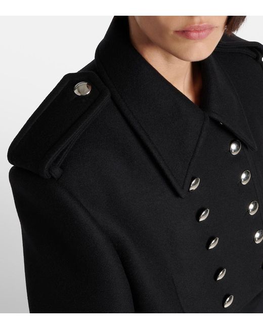 Khaite Black Leara Cropped Wool-Blend Jacket