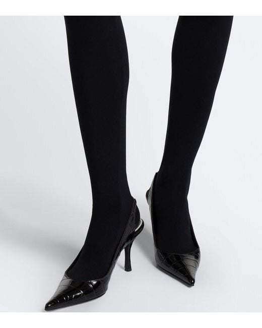 Magda Butrym Black Mid-Rise Cotton-Blend Tights