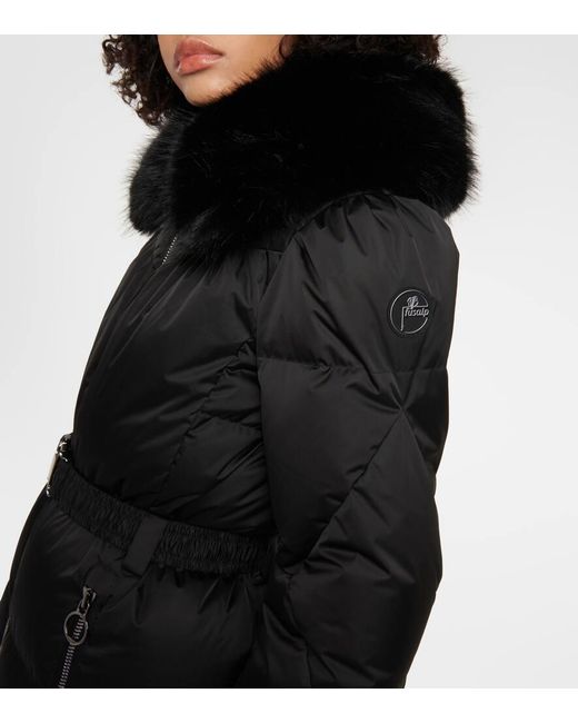Fusalp Black Vela Faux Fur-Trimmed Down Jacket