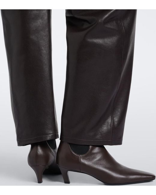 Arma Black Leather Wide-Leg Pants