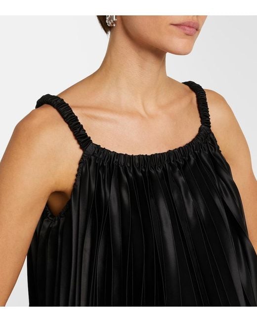 Noir Kei Ninomiya Black Satin Midi Dress