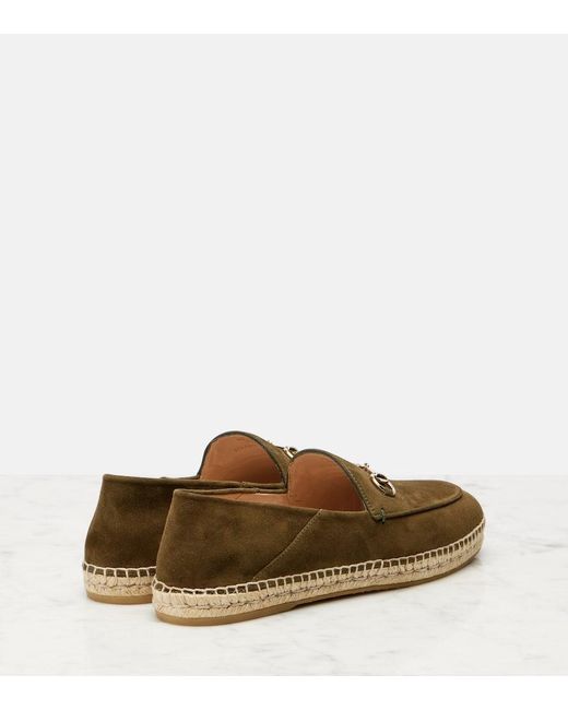 Gucci Brown Espadrilles Horsebit Aus Veloursleder
