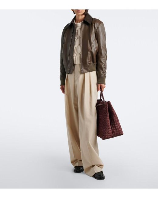 Bottega Veneta Red Andiamo Large Suede Tote Bag