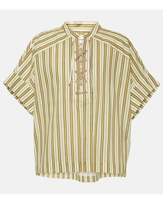 Yves Salomon Metallic Striped Cotton Top