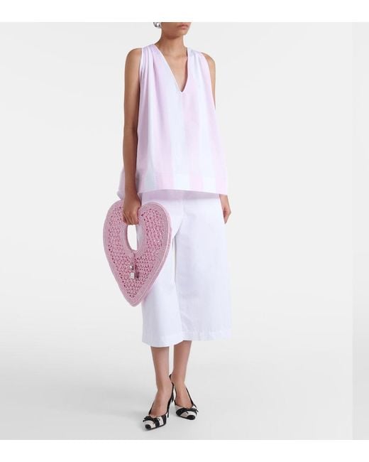 Jacquemus Pink Spiaggia Coeur Small Raffia Top-Handle Bag