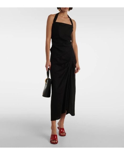 Top Dorian De Mezcla De Lino Sir de color Black