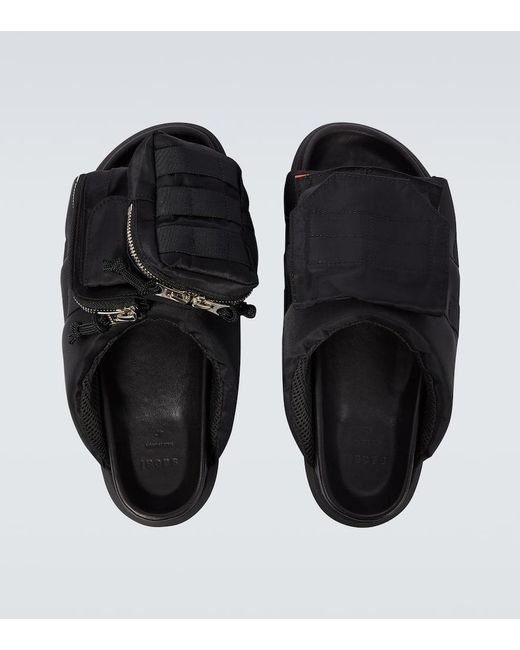 Sacai Pantoletten Pockets in Black für Herren