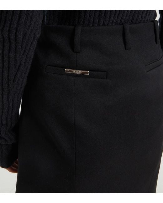 The Attico Black Midi Skirt With Front Slits