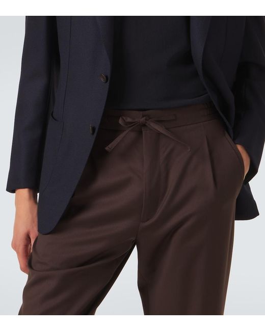 Lardini Brown Virgin Wool Slim Pants for men