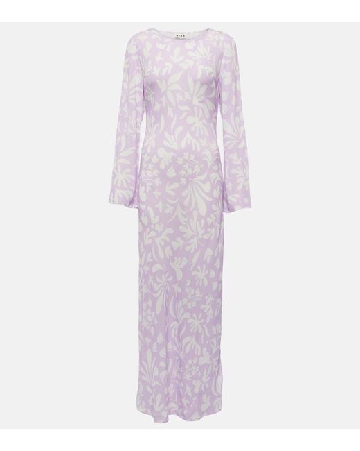 Rixo Purple Alondra Printed Maxi Dress