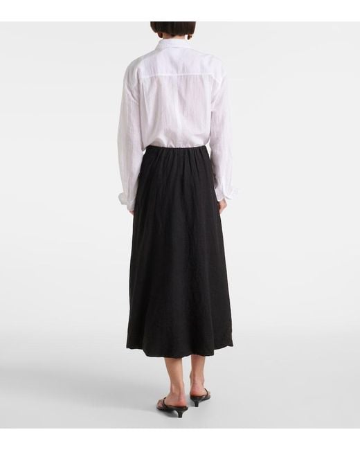 Velvet Black Rachelle Linen Midi Skirt