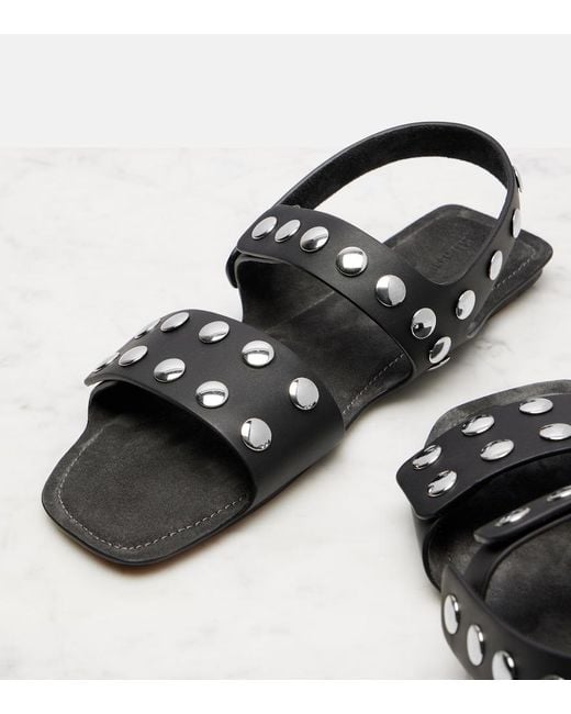 Khaite Black Boden Studded Leather Sandals