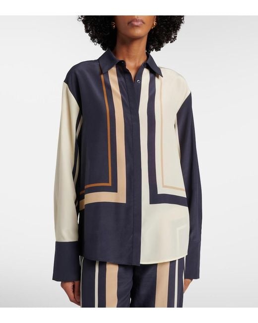Sir Blue Printed Silk Shirt