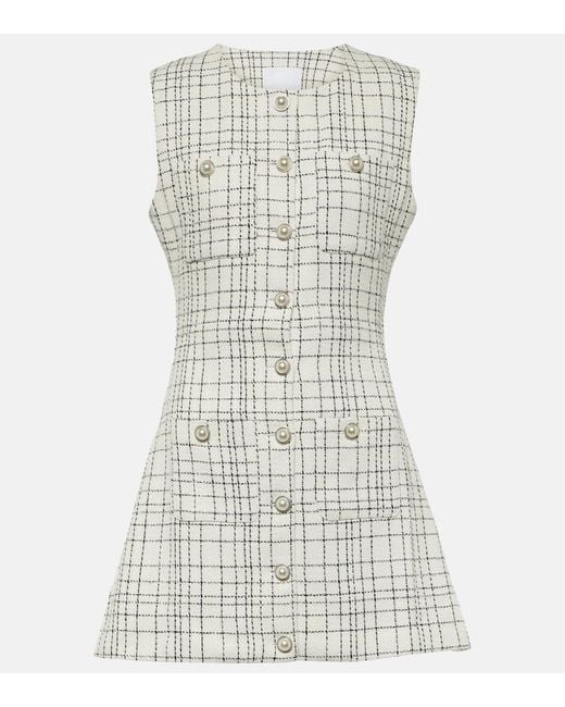 SAME White Grace Checked Knitted Minidress