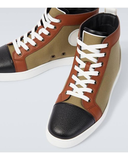Zapatillas Fun Louis Con Piel Christian Louboutin de hombre de color Brown