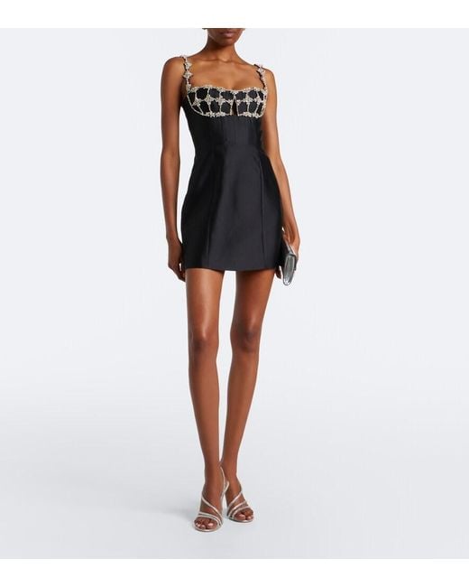 Rachel Gilbert Black Acacia Wool And Silk Bustier Dress