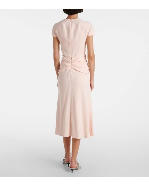Alexander McQueen Pink Crepe Midi Dress
