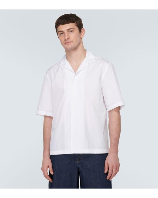 Camisa bowling de popelin de algodon Lardini de hombre de color White