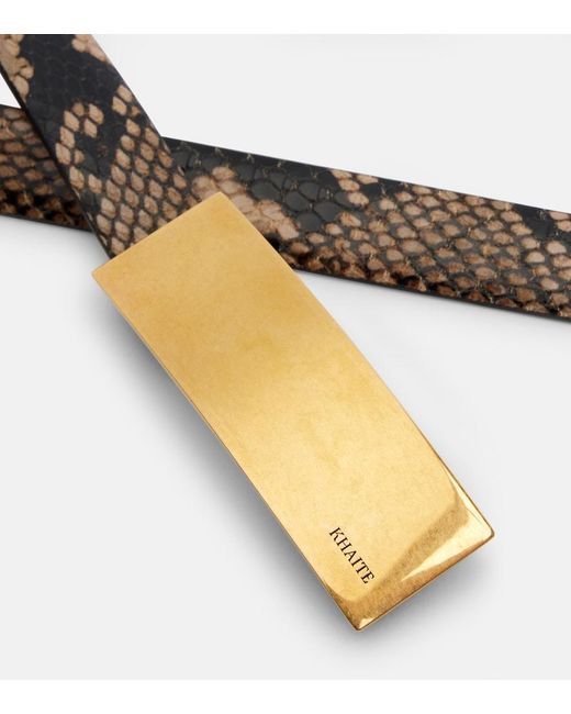 Khaite Natural Berlin Snake-Effect Leather Belt