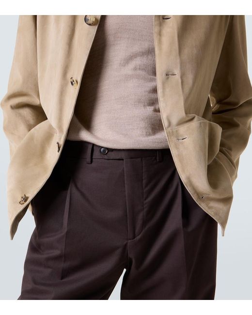Saman Amel Brown Amo Cotton And Cashmere Straight Pants for men