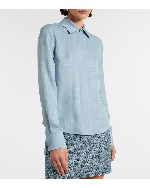 Gucci Blue Silk Shirt