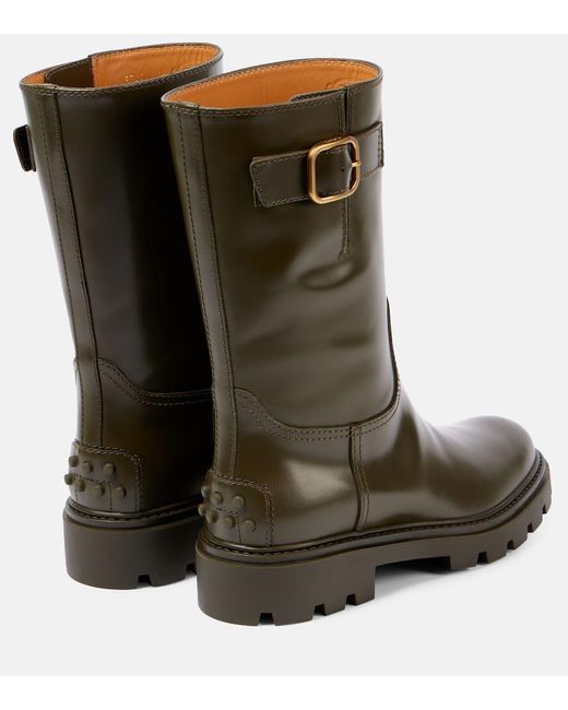Botas Biker De Piel Tod's de color Green