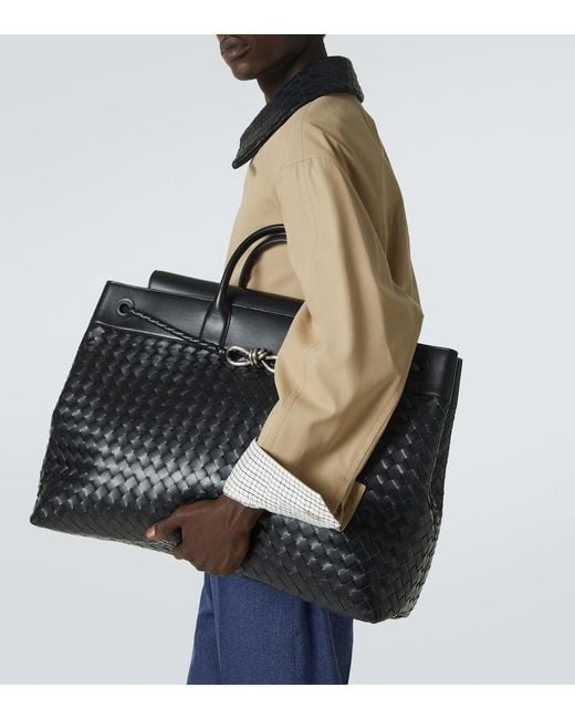 Bottega Veneta Black Andiamo Voyager Large Leather Tote Bag for men