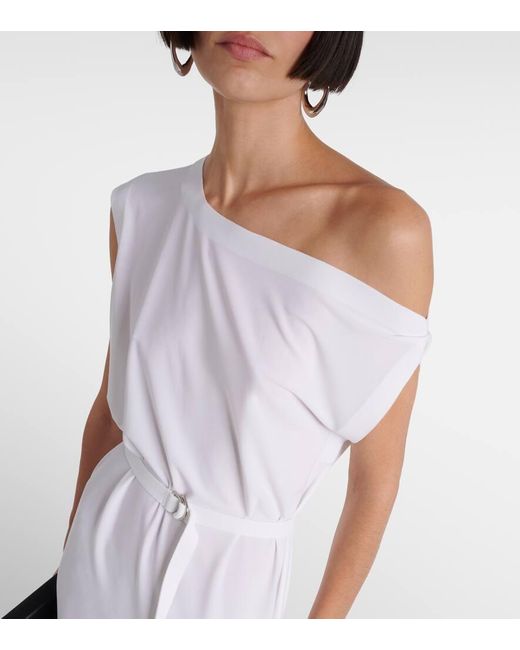 Norma Kamali White One-shoulder Jersey Maxi Dress