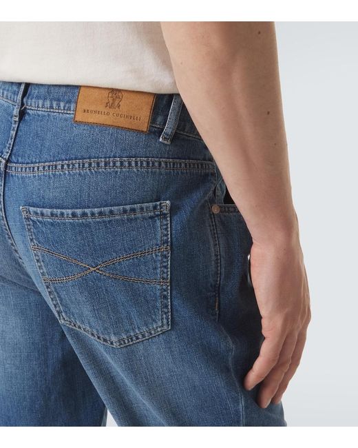 Jeans Rectos Brunello Cucinelli de hombre de color Blue