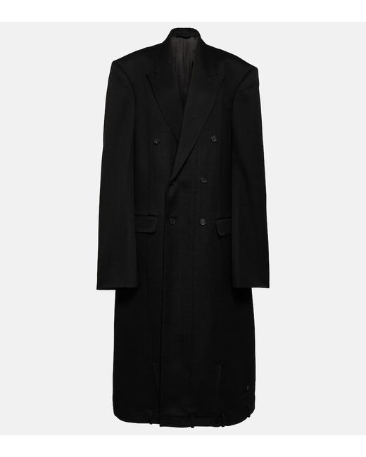 Balenciaga Deconstructed Double Breasted Wool Coat In Black Lyst 8750